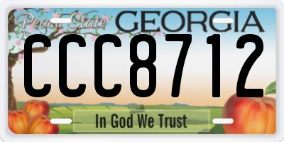 GA license plate CCC8712