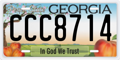 GA license plate CCC8714