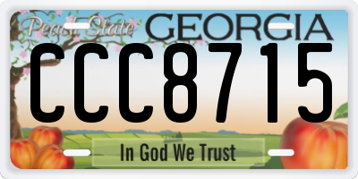 GA license plate CCC8715