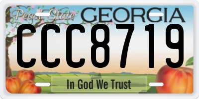 GA license plate CCC8719