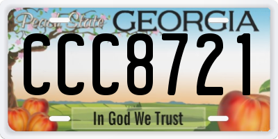 GA license plate CCC8721