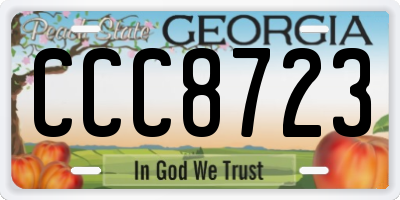 GA license plate CCC8723