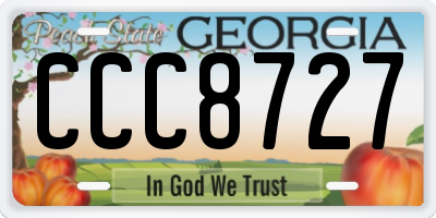 GA license plate CCC8727