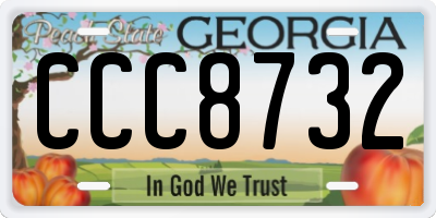 GA license plate CCC8732
