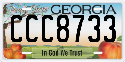 GA license plate CCC8733