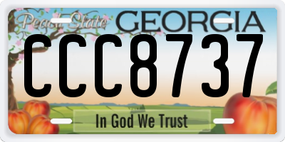 GA license plate CCC8737
