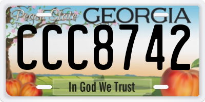 GA license plate CCC8742