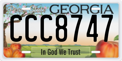 GA license plate CCC8747