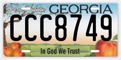 GA license plate CCC8749