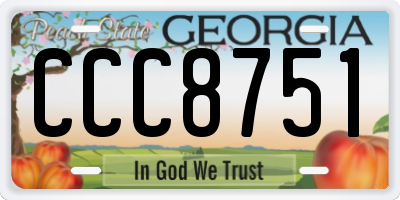 GA license plate CCC8751