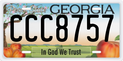 GA license plate CCC8757