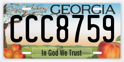 GA license plate CCC8759