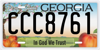 GA license plate CCC8761
