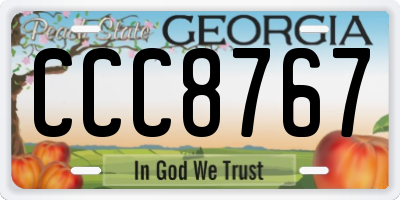 GA license plate CCC8767