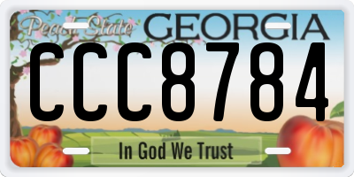 GA license plate CCC8784
