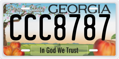 GA license plate CCC8787