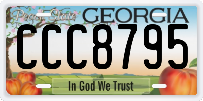 GA license plate CCC8795