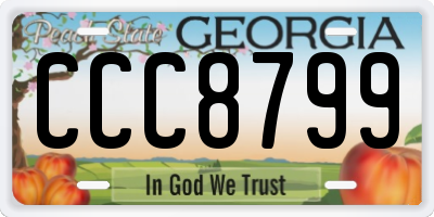GA license plate CCC8799