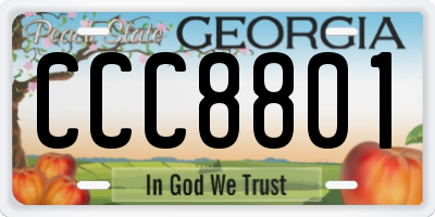 GA license plate CCC8801