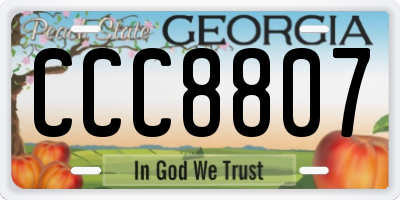 GA license plate CCC8807