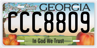 GA license plate CCC8809