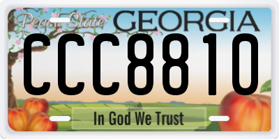 GA license plate CCC8810