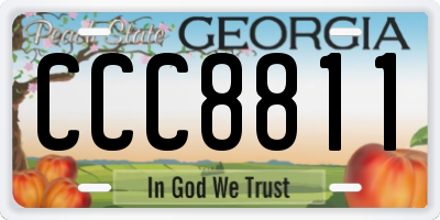 GA license plate CCC8811