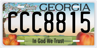 GA license plate CCC8815