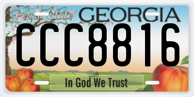 GA license plate CCC8816