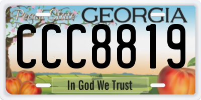 GA license plate CCC8819