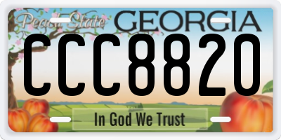 GA license plate CCC8820