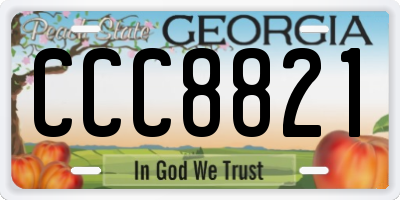 GA license plate CCC8821