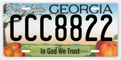 GA license plate CCC8822