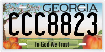 GA license plate CCC8823