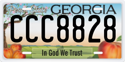 GA license plate CCC8828