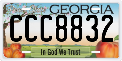 GA license plate CCC8832