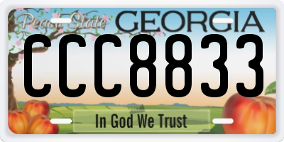 GA license plate CCC8833