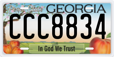 GA license plate CCC8834