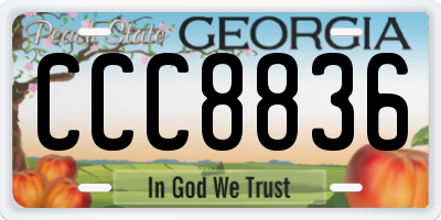 GA license plate CCC8836