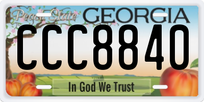 GA license plate CCC8840