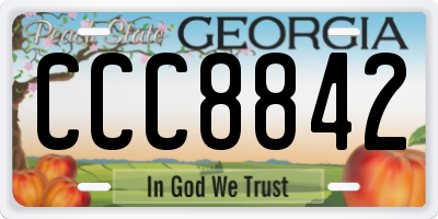 GA license plate CCC8842