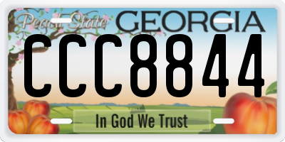 GA license plate CCC8844