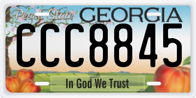 GA license plate CCC8845