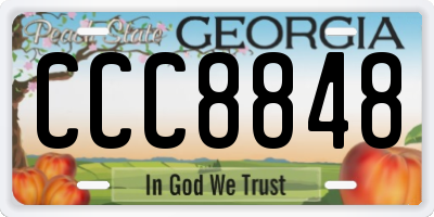 GA license plate CCC8848