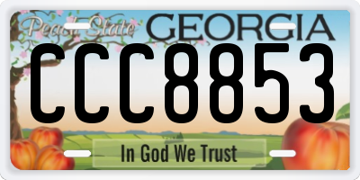 GA license plate CCC8853