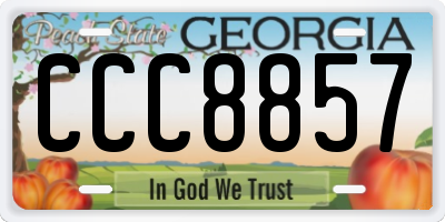 GA license plate CCC8857