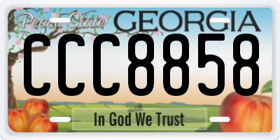 GA license plate CCC8858