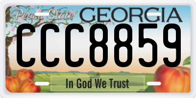 GA license plate CCC8859