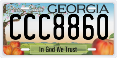 GA license plate CCC8860