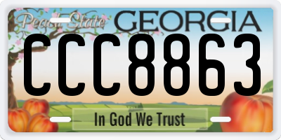 GA license plate CCC8863